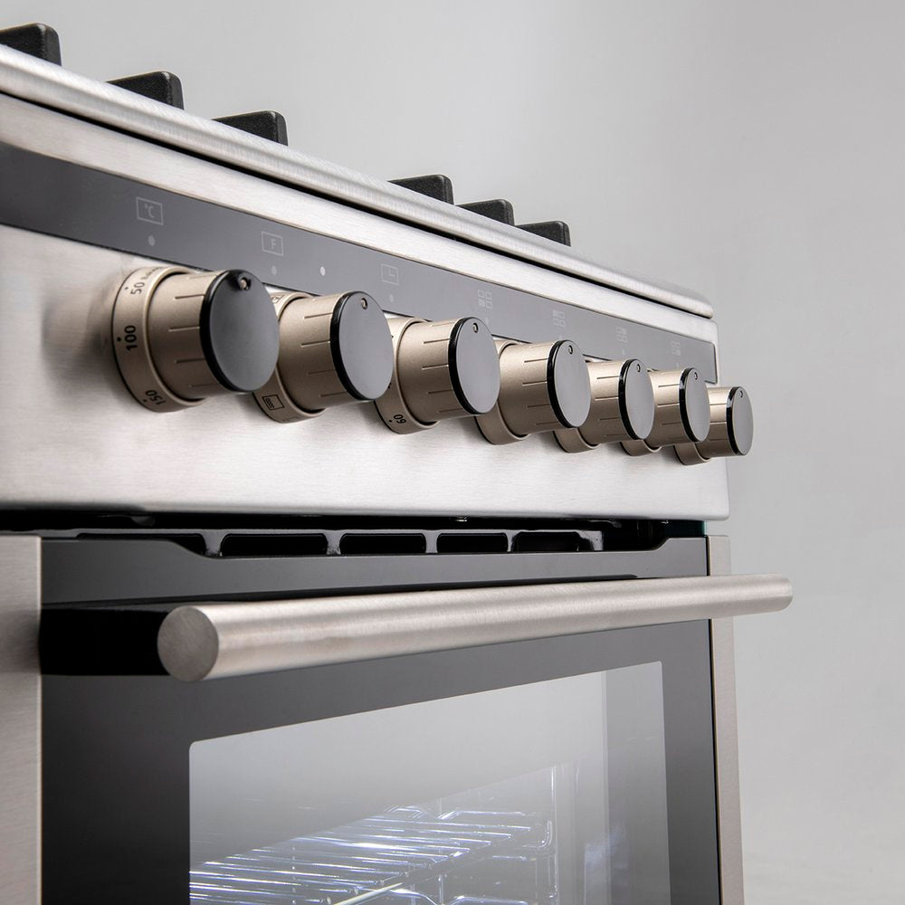 Euro 60cm Dual Fuel Stainless Steel Freestanding Oven EV600DFSX