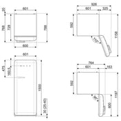 Smeg 50's Style 331L Bottom Mount Refrigerator White FAB32LWH5AU - Factory Seconds Discount