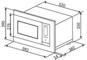 Smeg 31L Built-In Microwave with Trim Kit SMO31NT - Factory Seconds