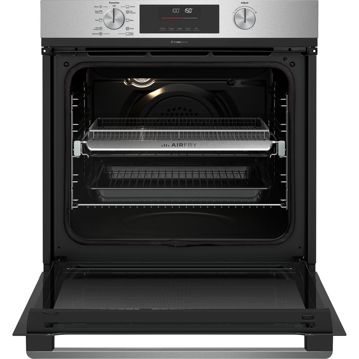 Westinghouse 60cm Multi-function pyrolytic Oven with AirFry Stainless Steel WVEP6716SD - Factory Seconds
