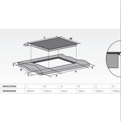 Whirlpool 60cm 4 Zone Induction Cooktop IWSH6041CAUS