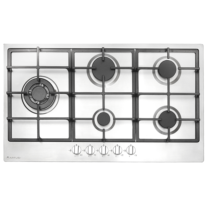 Artusi 90cm Gas Stainless Steel Cooktop CAGH95X- Carton Damaged Discount