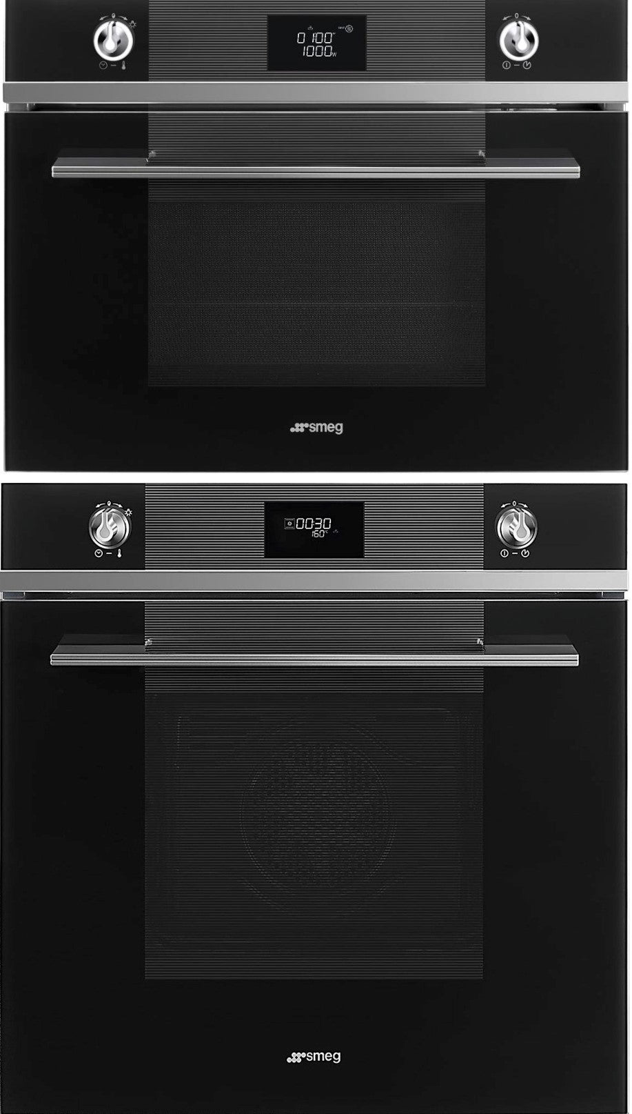 Smeg Black Linea 60cm Oven and Microwave Bundle - Factory Seconds Discount