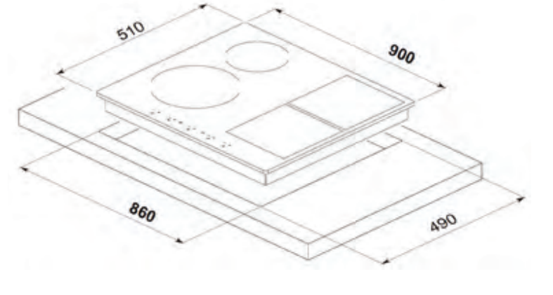 Euro 90cm Induction Cooktop E900IDB2