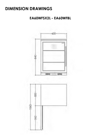 Euro 138L Single Glass Door  Beverage Cooler / Bar Fridge EA60WFBL