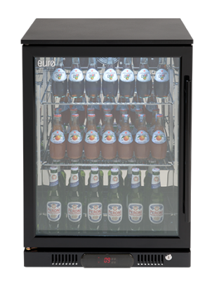 Euro 138L Single Glass Door  Beverage Cooler / Bar Fridge EA60WFBL