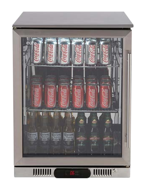 Euro 138L Single Glass Door  Beverage Cooler/ Bar Fridge EA60WFSX2L