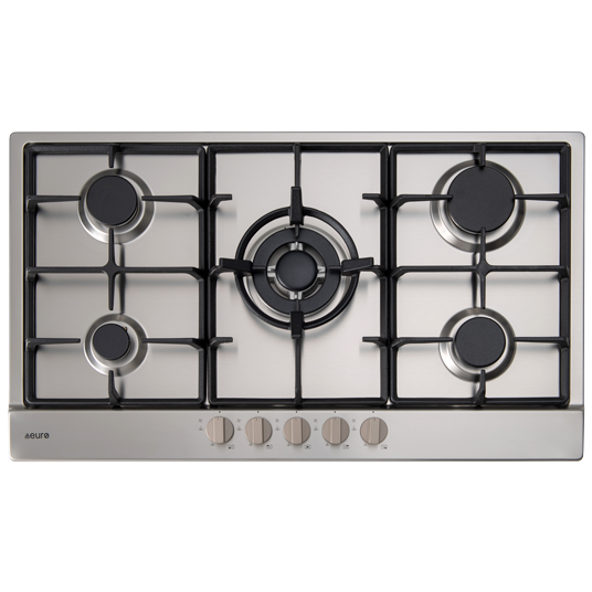 Euro 90cm Stainless Steel Gas Cooktop ECT900GX - Factory Seconds Discount