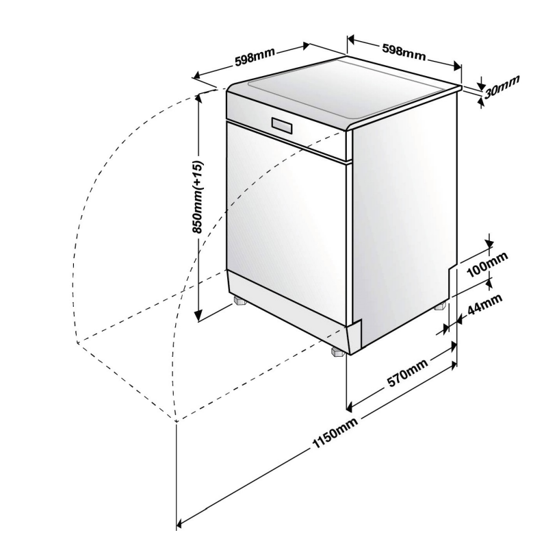 Euromaid Stainless Steel Freestanding Dishwasher EDW14S - Clearance