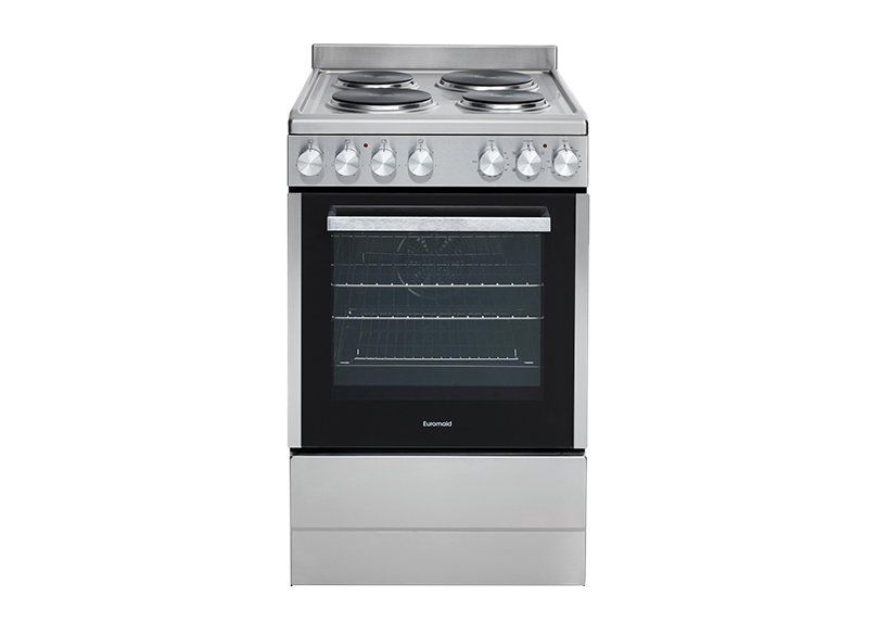 Euromaid 54cm Freestanding Stainless Steel Oven With Solid Cooktop EFS54FC-SES