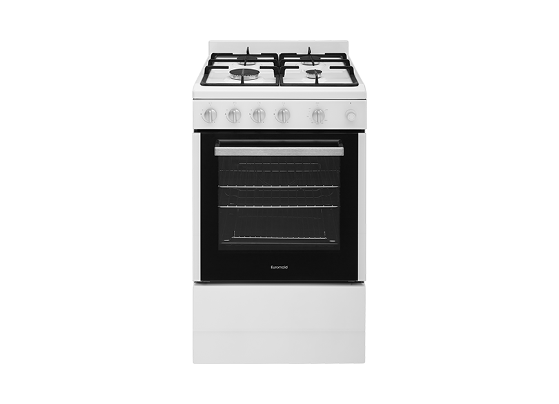 Euromaid 54cm Freestanding White Gas Oven and Cooktop EFS54FC-SGW