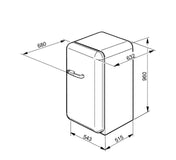 Smeg 50's Style Retro 135L Refrigerator FAB10HRP-1 - Factory Seconds Discount