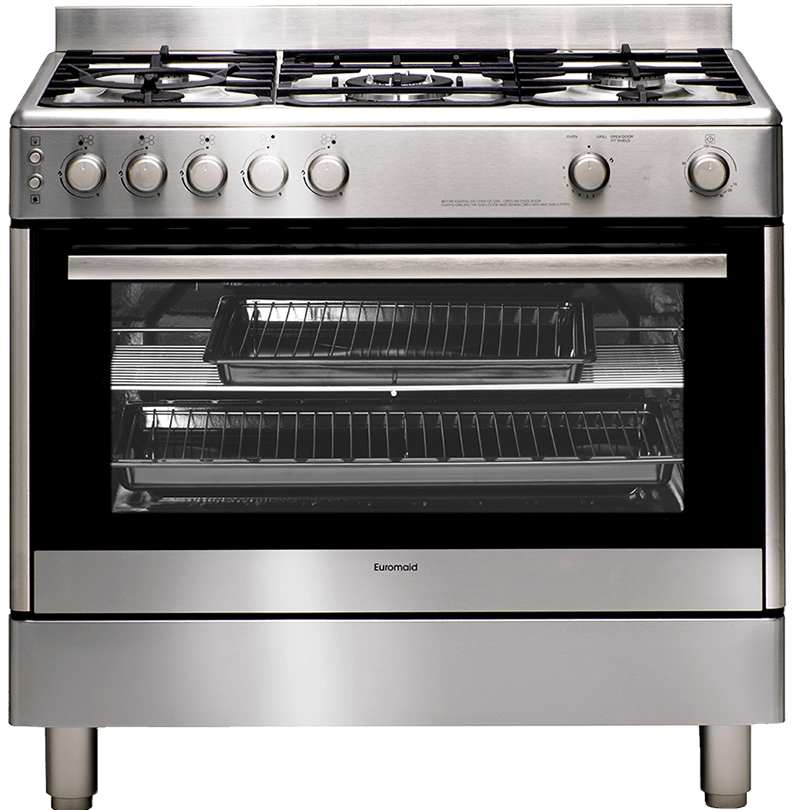 Euromaid 90cm Freestanding Stainless Steel Gas Oven and Cooktop GG90S
