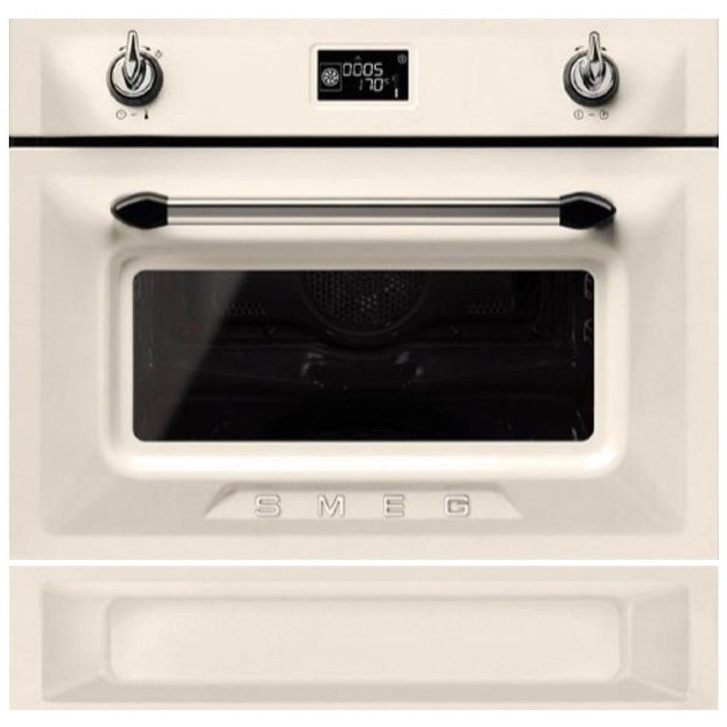 Smeg 60cm Cream Victoria Microwave and Warming Drawer Bundle Factory