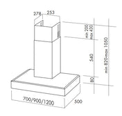 Smeg 70cm Wallmount Rangehood K7099X70 - Factory Seconds Discount