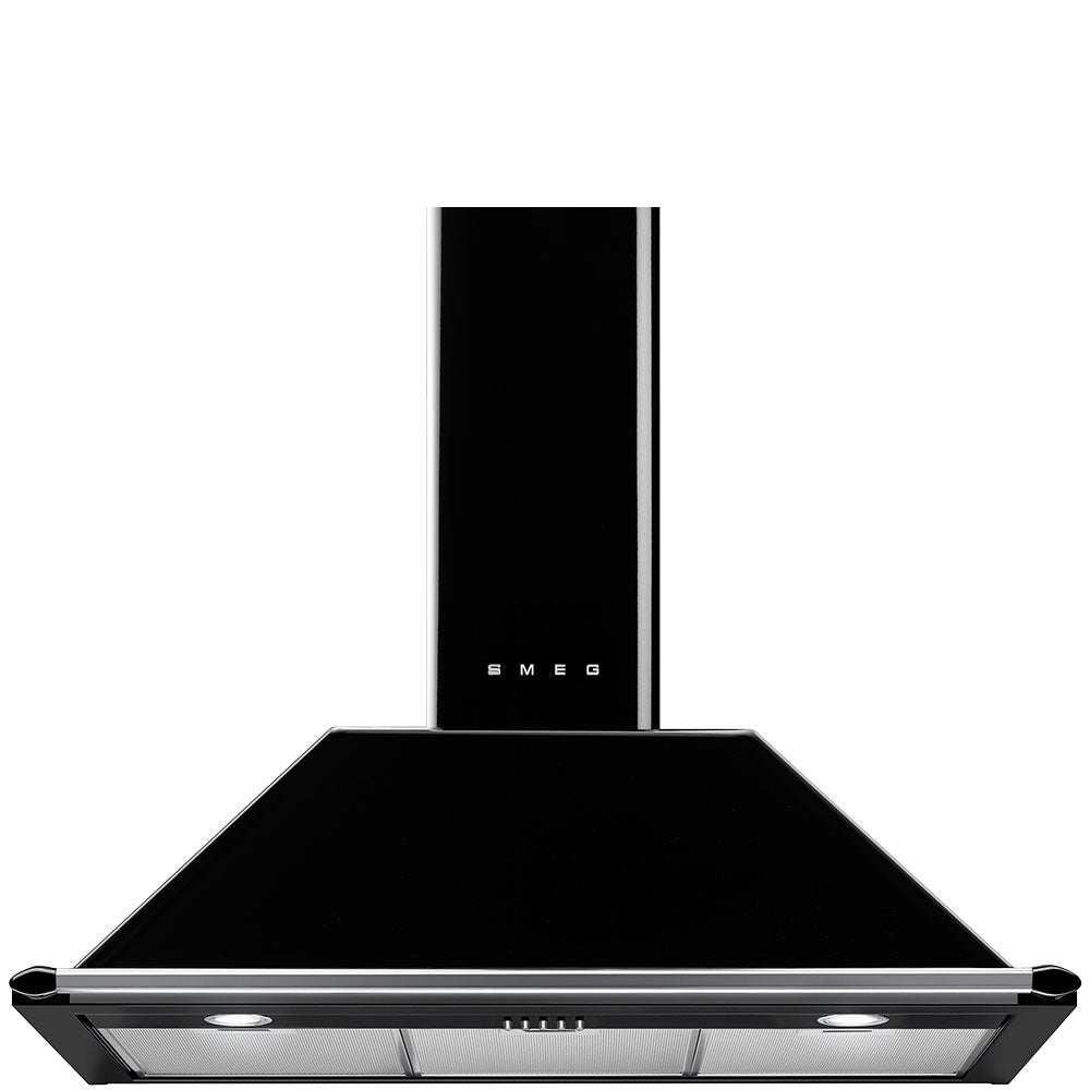 Smeg 90cm Black Wallmount Rangehood KT90BLA