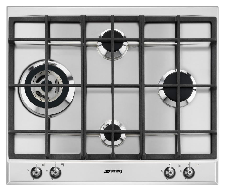Smeg Stainless Steel 60cm Gas Cooktop PA361XGH - Factory Seconds Discount