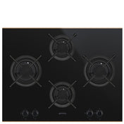Smeg 65cm Dolce Stil Novo Black Gas Cooktop PV664LCNRAU- Factory Seconds Discount
