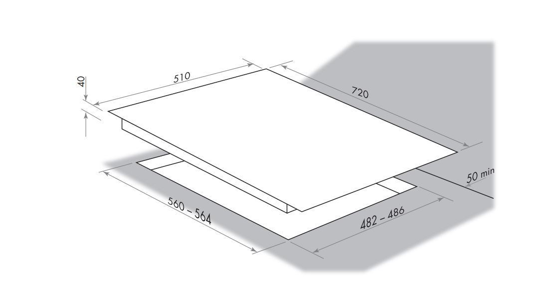 Smeg 72cm White Gas Cooktop PVA175CB - Clearance Stock