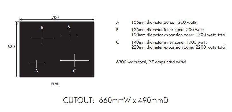 Smeg 70cm Black Ceramic Cooktop SA711XA-1 - Factory Seconds Discount