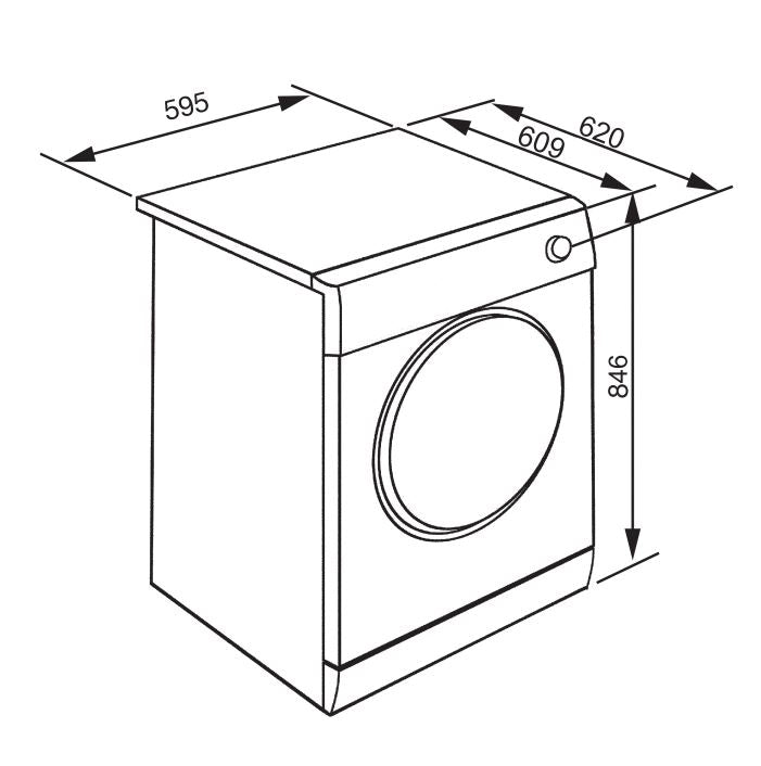 Smeg 8kg White Condenser Dryer SACD82  - Factory Seconds Discount