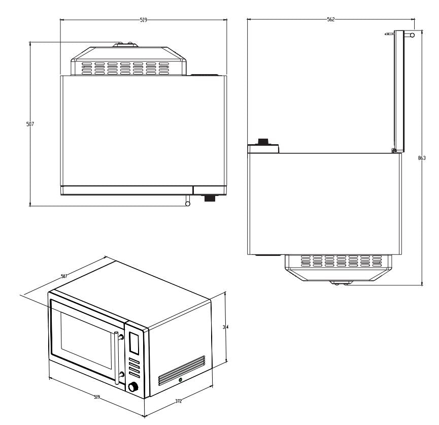 Smeg 34L Freestanding Inverter Microwave with Convection SAM34CXI - Factory Seconds Discount