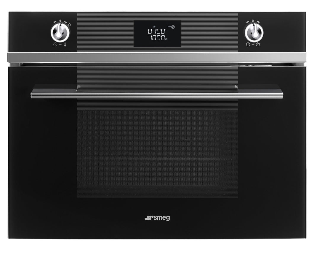 Smeg 60cm Black Linea Microwave Oven with Grill SFA4102MN - Ex Demo Unit