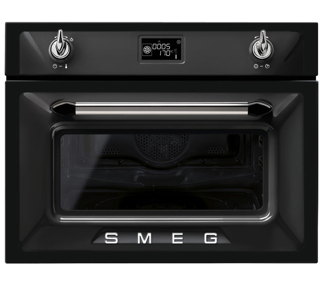 Smeg Victoria Black Built In Microwave Oven SFA4920MCN- Factory Seconds Discount