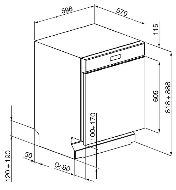 Dishwasher Dimensions Dishwasher Australia Smeg Stainless Under