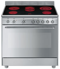 Load image into Gallery viewer, Smeg 90cm Stainless Steel Freestanding Electric Cooker FS9010CER - Ex Demo Discount
