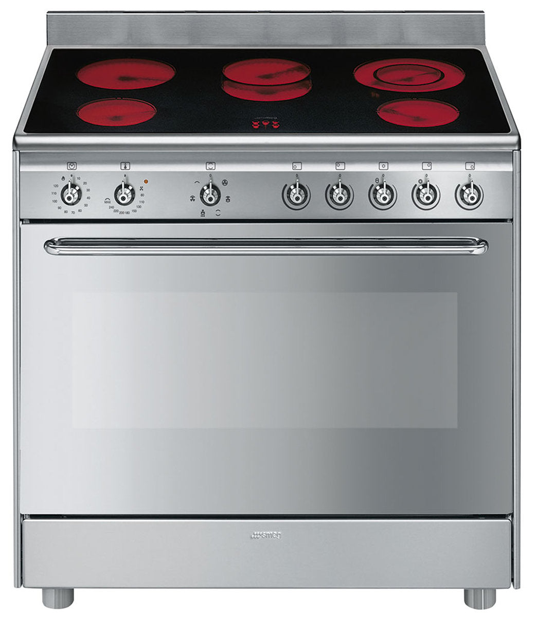Smeg 90cm Stainless Steel Freestanding Electric Cooker FS9010CER - Ex Demo Discount