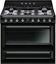Load image into Gallery viewer, Smeg  90cm Freestanding &quot;The Victoria&quot; Dual Fuel Oven &amp; Stove TRA90BL9 - Ex Demo Discount
