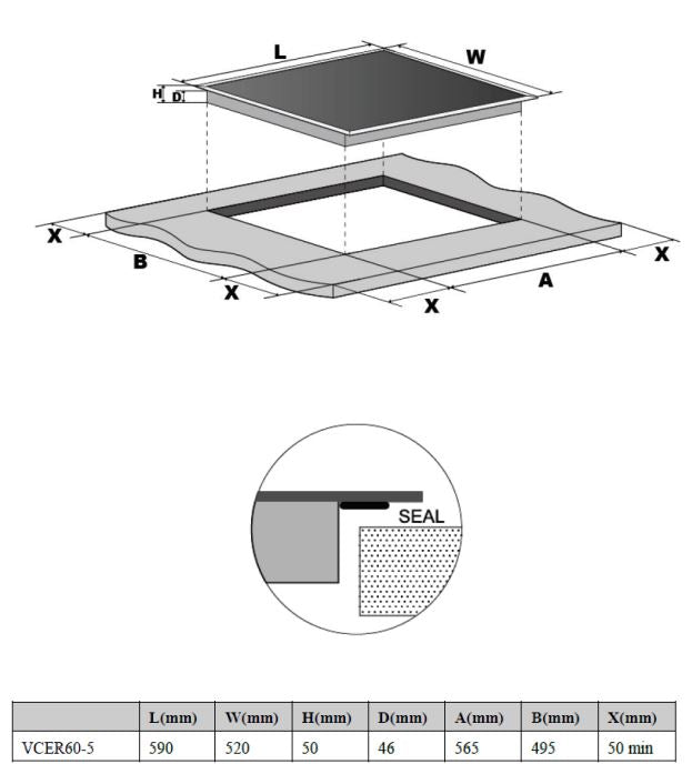 Veneto 60cm Ceramic Cooktop VCER60-5  - Clearance