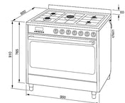 Technika 90cm Bellissimo Freestanding Oven B9GEFTSS-5  - Factory Seconds