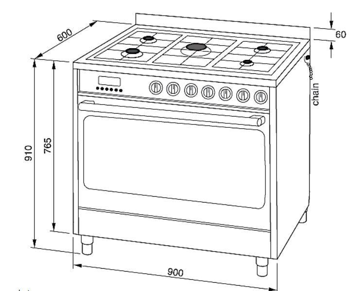 Technika 90cm Bellissimo Freestanding Oven B9GEFTSS-5  - Factory Seconds