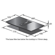 Kleenmaid 90cm Induction Cooktop with Down Draft Rangehood ICTFX9020EX