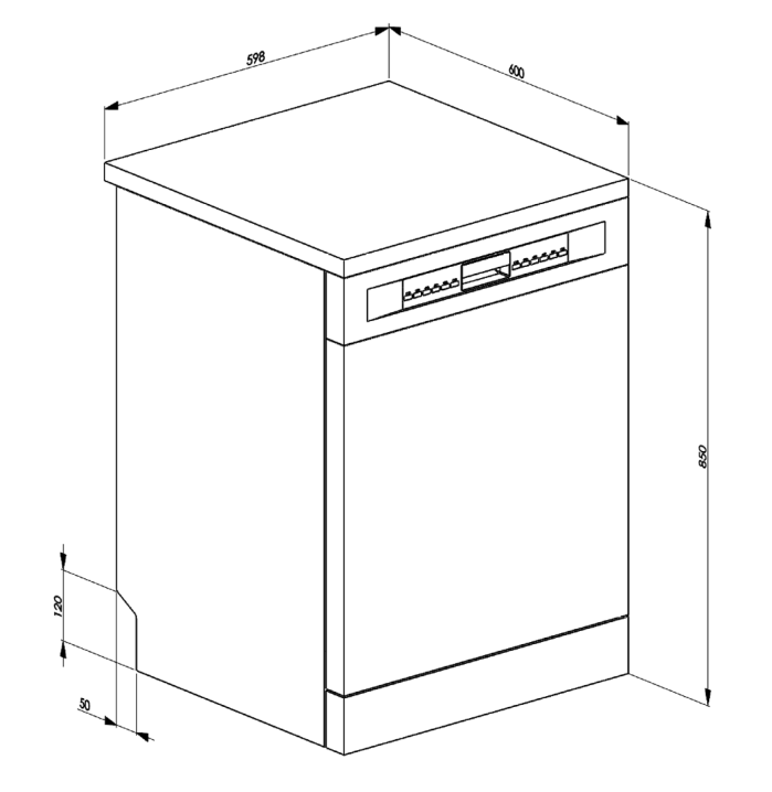 Smeg Freestanding Diamond Series Black Dishwasher DWA615DB3 - Carton Damage Discount