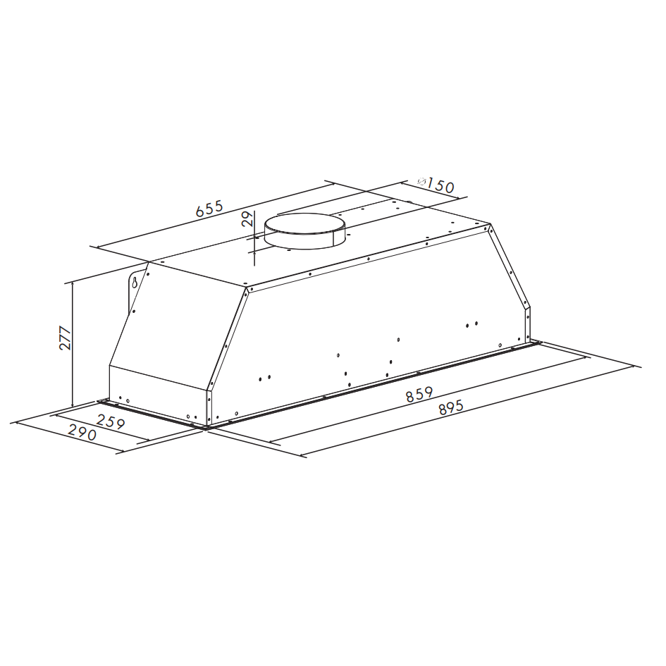 Smeg 90cm Undermount Rangehood PUM910X - Factory Seconds