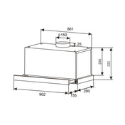 Kleenmaid 90cm Slide Out Rangehood RHS091