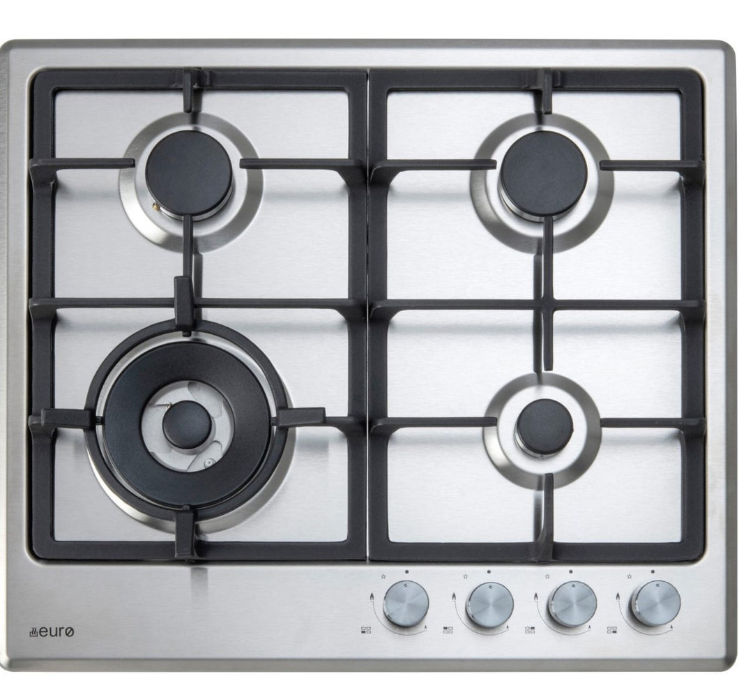 Euro 60cm Stainless Steel Gas Cooktop ECT60G4X
